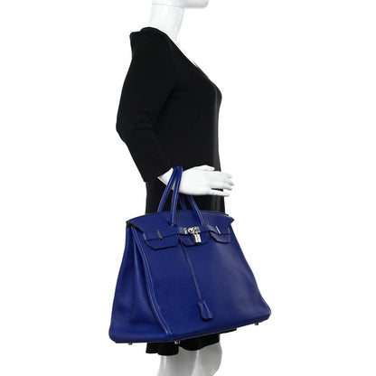 Hermes Togo Birkin 40 Bleu Electrique 2 of 10