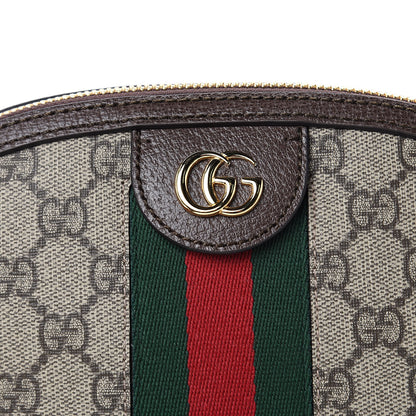 Gucci GG Supreme Monogram Textured Dollar Calfskin Web Small Ophidia Dome Shoulder Bag Beige Ebony New Acero 11 of 11