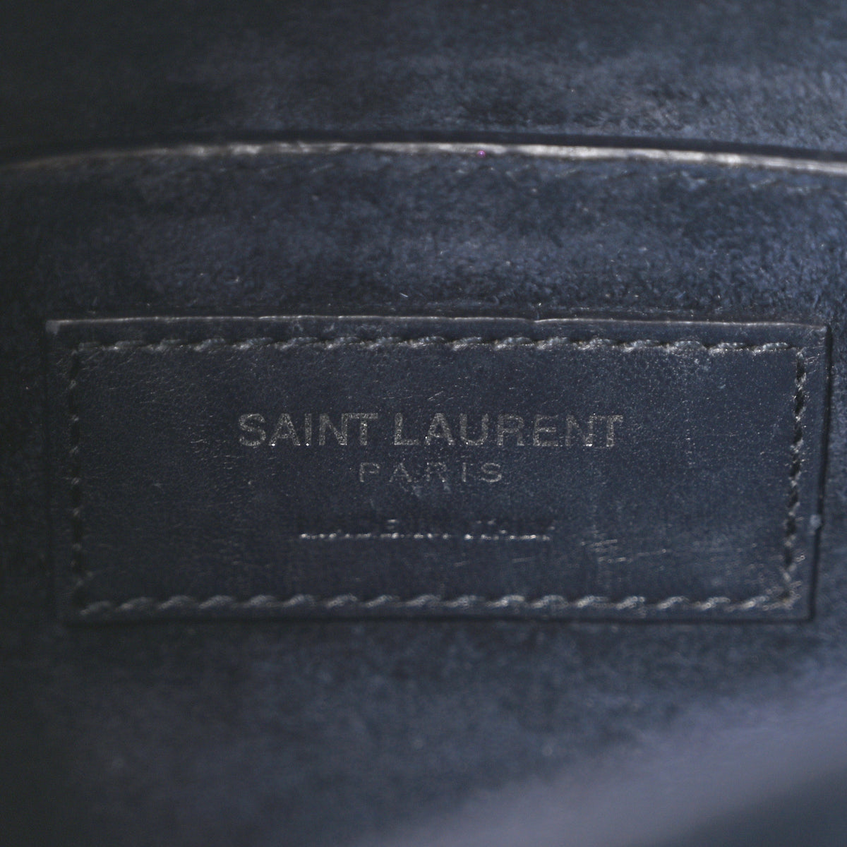 Saint Laurent Calfskin Crocodile Embossed Medium Monogram Sunset Navy 5 of 9