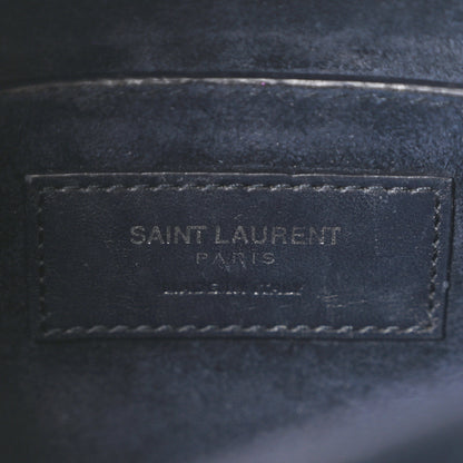 Saint Laurent Calfskin Crocodile Embossed Medium Monogram Sunset Navy 5 of 9