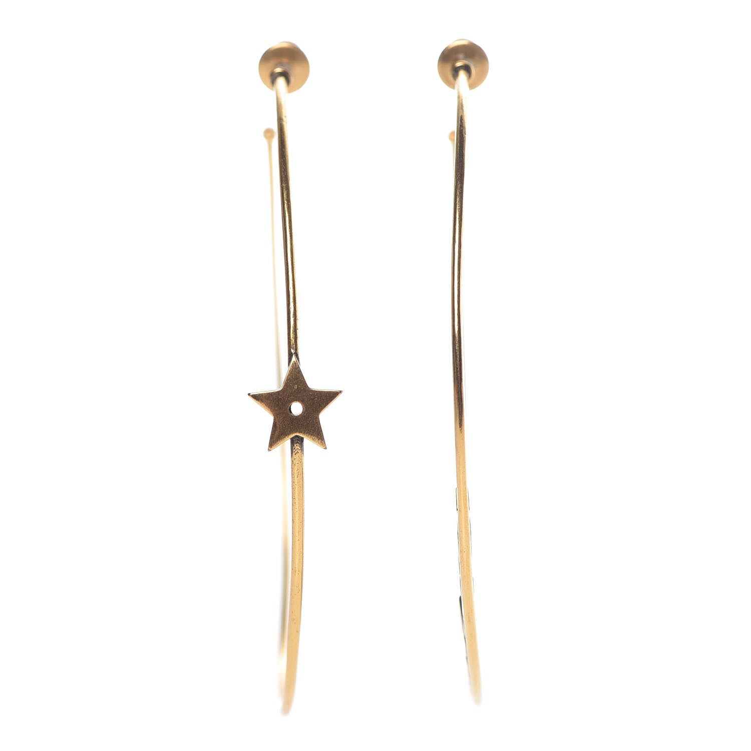 Christian Dior Metal J'Adior Hoop Earrings Aged Gold 1 of 4