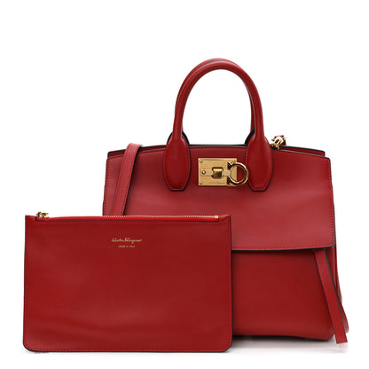 Salvatore Ferragamo Calfskin The Studio Bag Red 1 of 12
