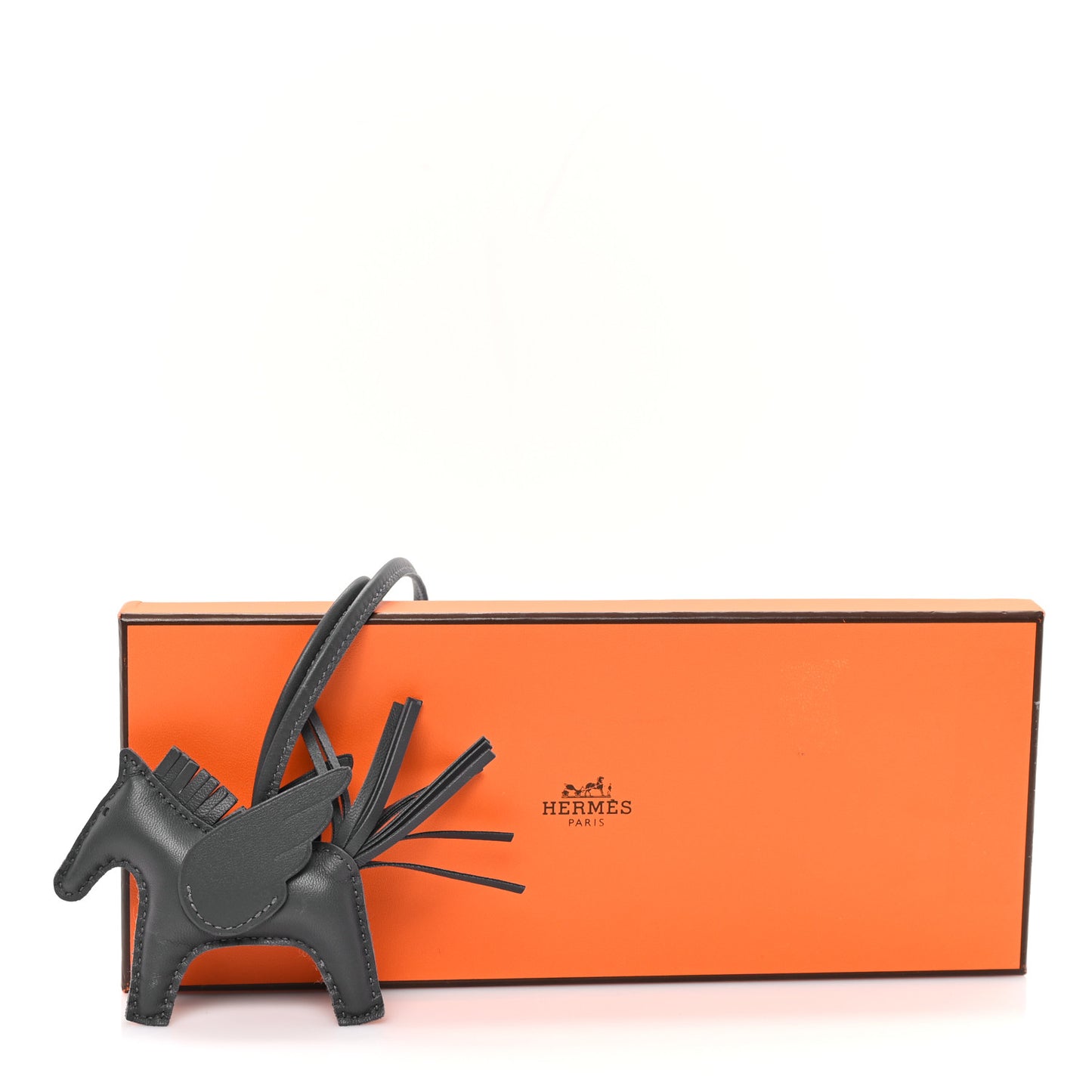 Milo Lambskin Grigri Rodeo Pegase Horse Bag Charm PM Ardoise