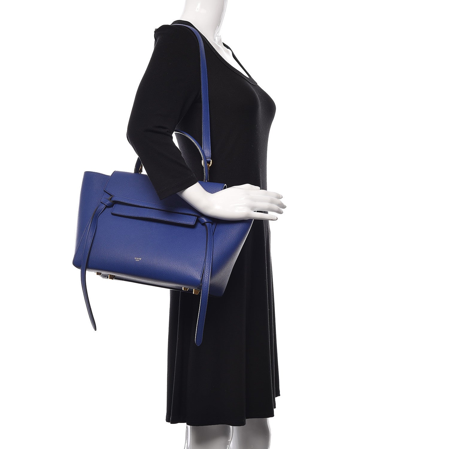 Celine Grained Calfskin Mini Belt Bag Indigo 2 of 9