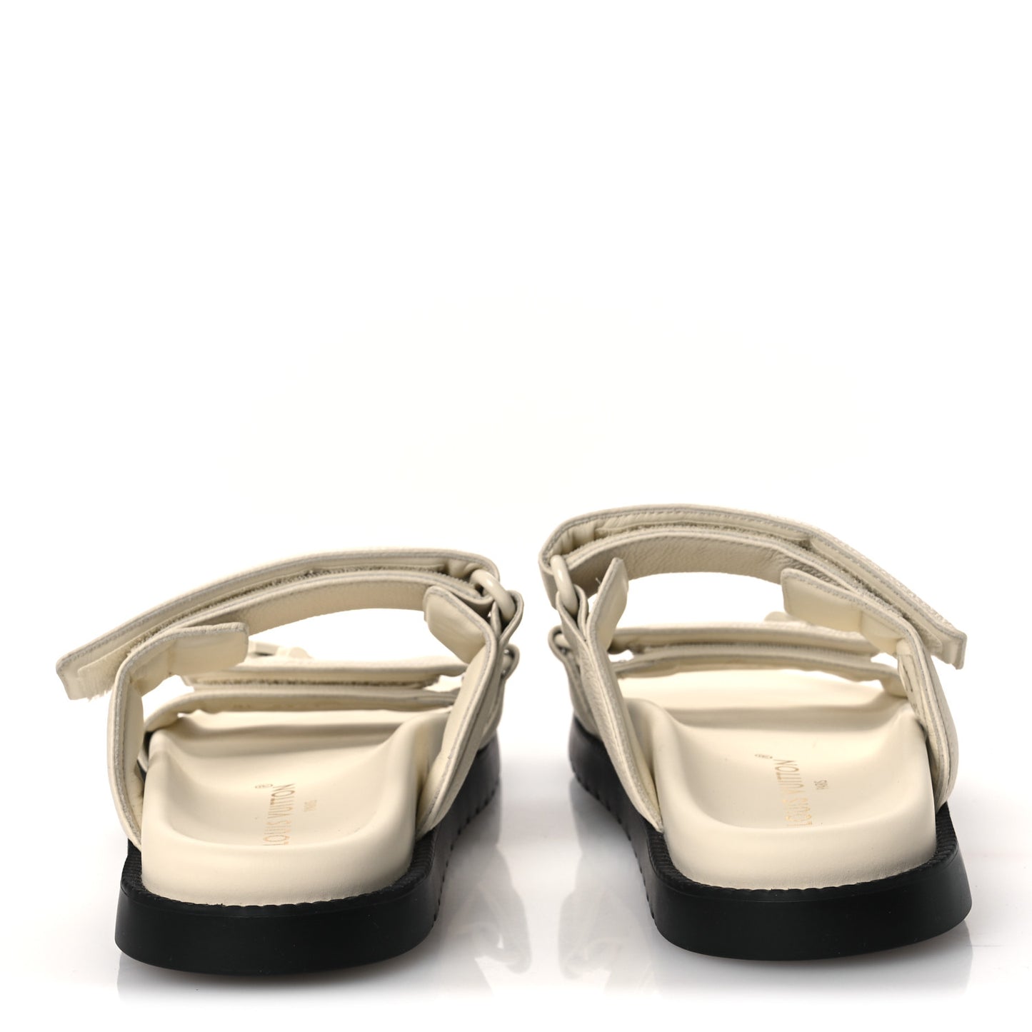 Grained Calfskin Sunset Comfort Flat Sandals 39 Light Beige