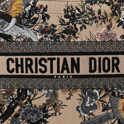 Christian Dior Canvas Embroidered Jardin D'Hiver Medium Book Tote Beige Multicolor 8 of 13