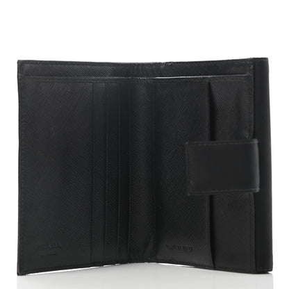 Prada Tessuto Nylon Saffiano Tri-Fold Compact Wallet Black 5 of 6