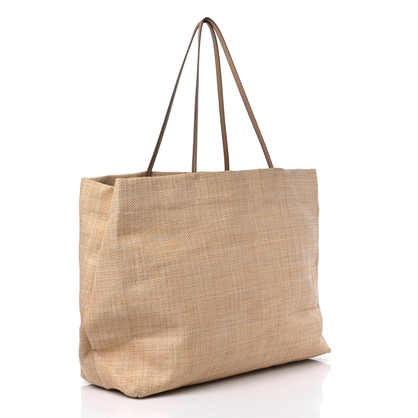 Raffia Logo Tote Naturale