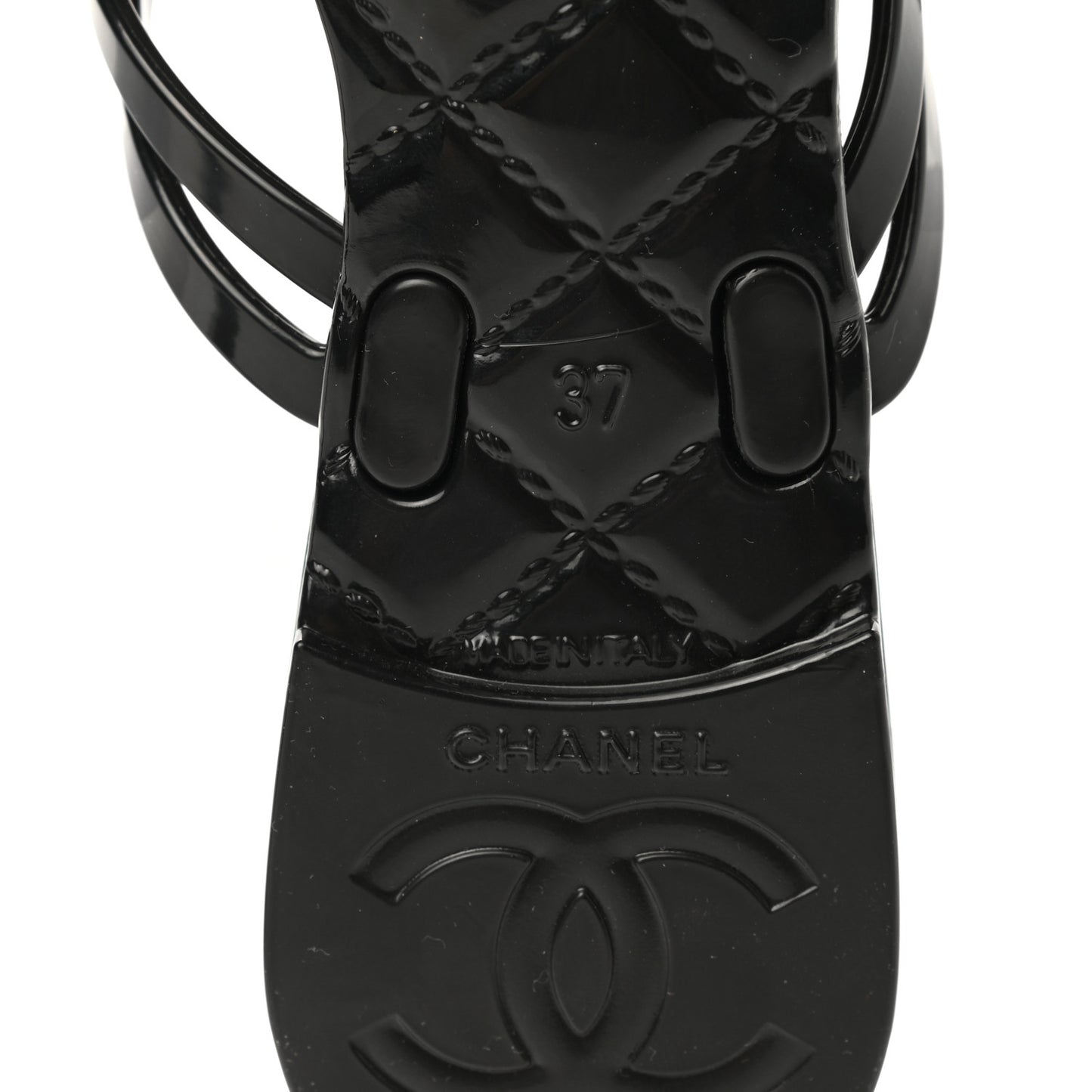 Jelly Camellia Thong Sandals 37 Black Ivory