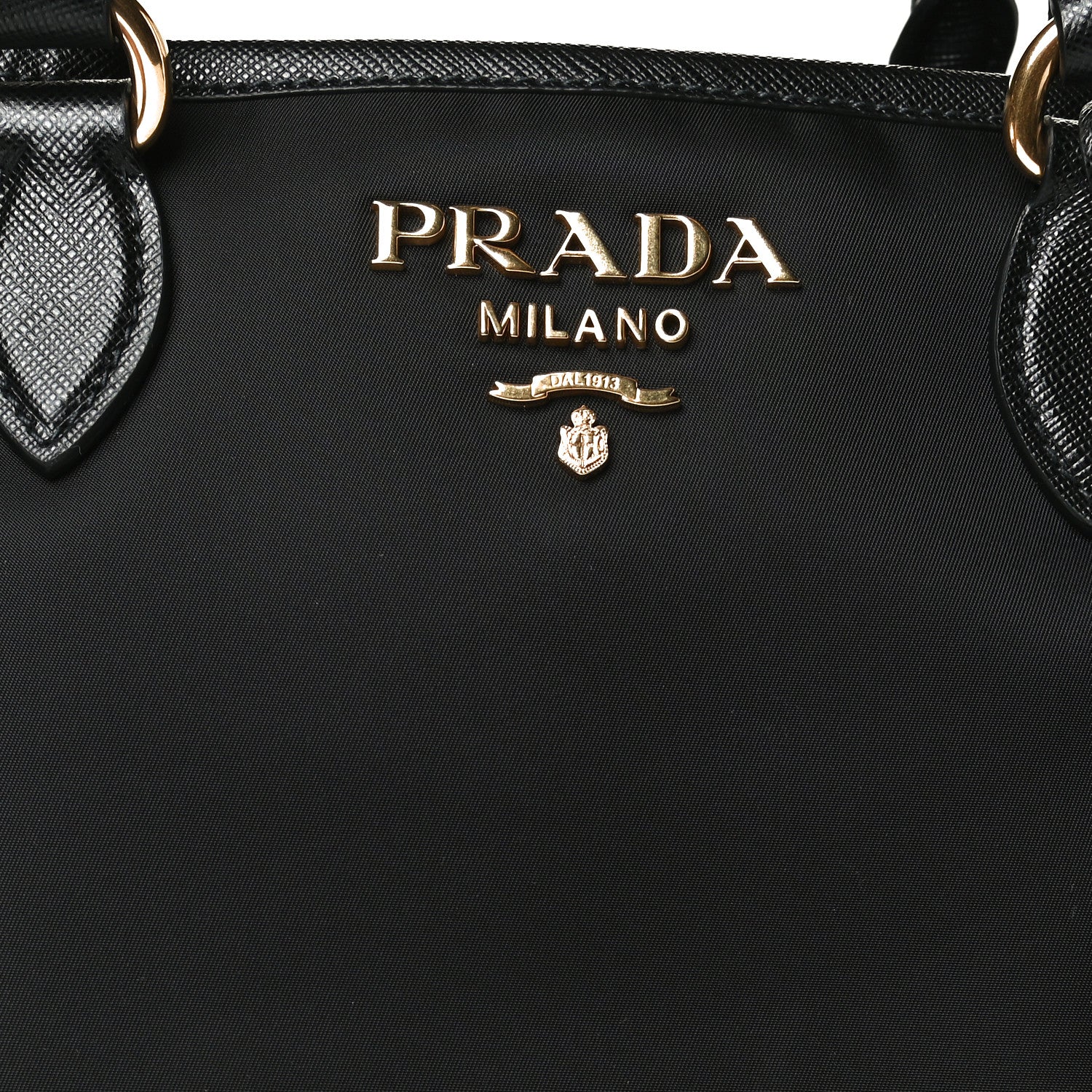 Prada Tessuto Nylon Saffiano Small Tote Black 6 of 9