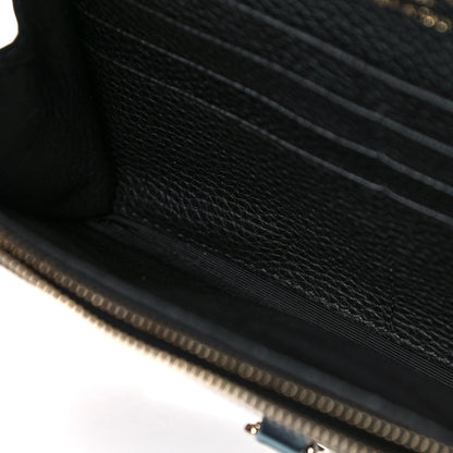 Valentino Garavani Pebbled Calfskin Rockstud Flip Lock Wallet On Chain Black 11 of 15