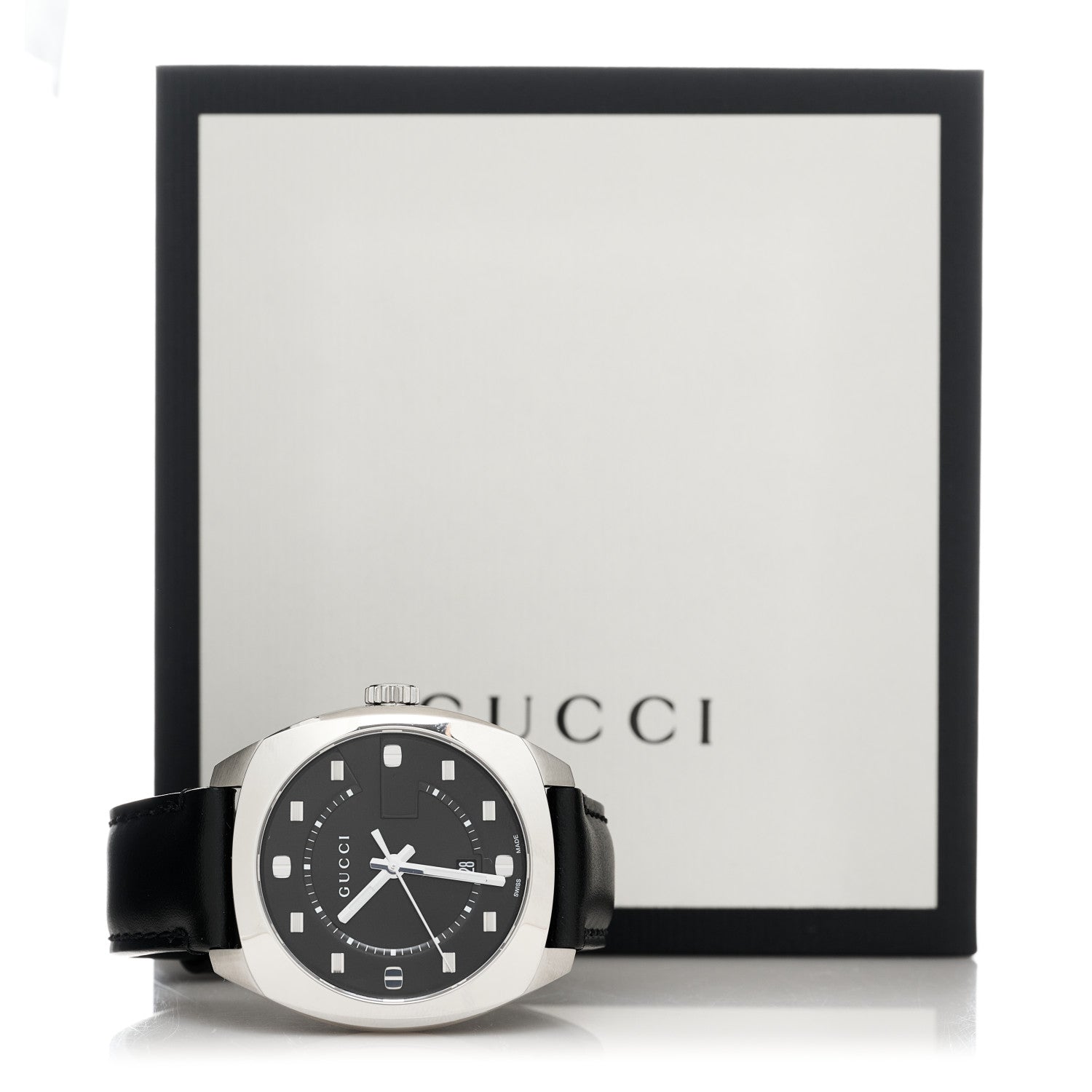 Gucci Stainless Steel Calfskin 40mm GG2570 Quartz Watch Black 5 of 5