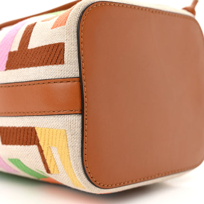 Fendi Kuban Canvas Vitello King F is Fendi FF Embroidered Mini Mon Tresor Bucket Bag Multicolor Cuoio 11 of 12