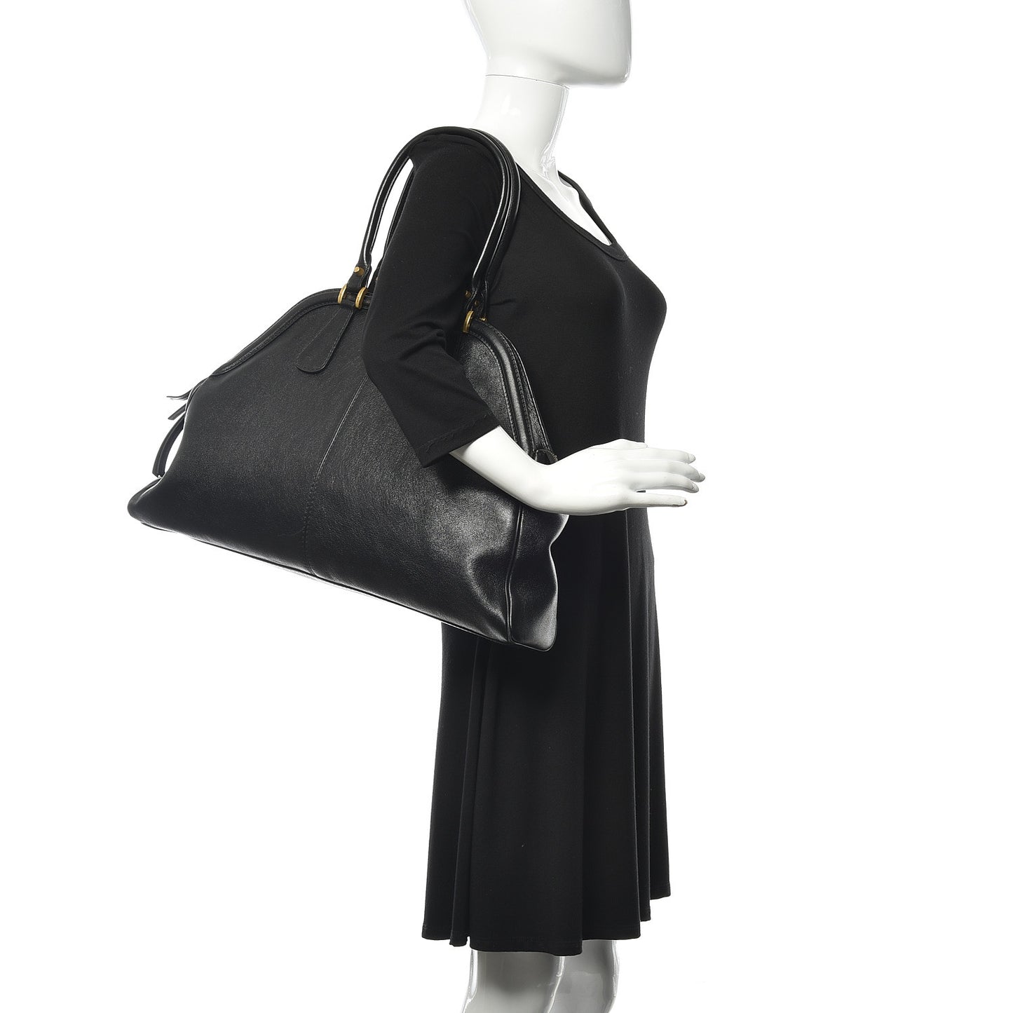Calfskin Large Re(Belle) Top Handle Bag Black