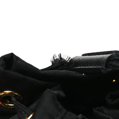 Prada Saffiano Tessuto Nylon Mini Bucket Crossbody Bag Black 9 of 10