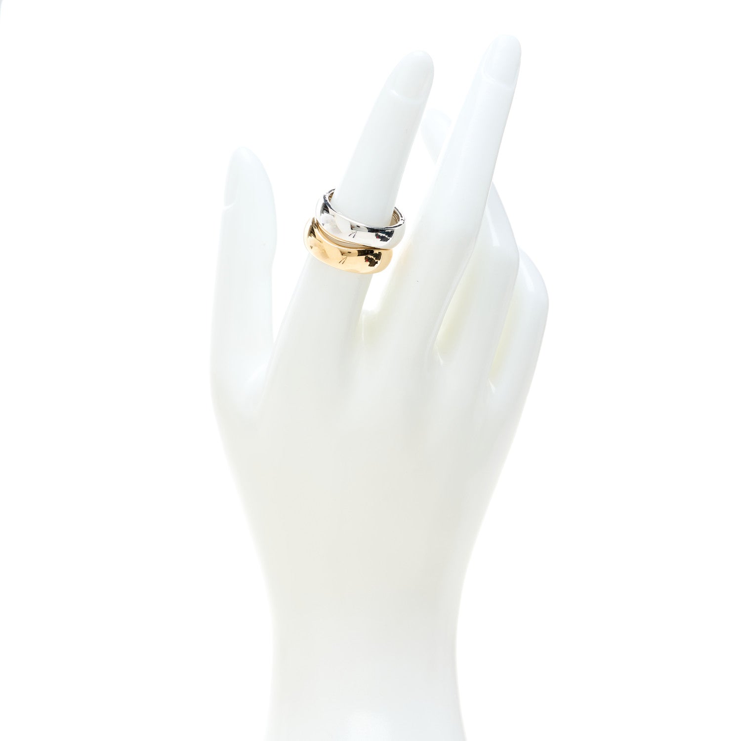 Cartier 18K Yellow White Gold Love Me Band Ring Set of 2 53 6.25 2 of 4