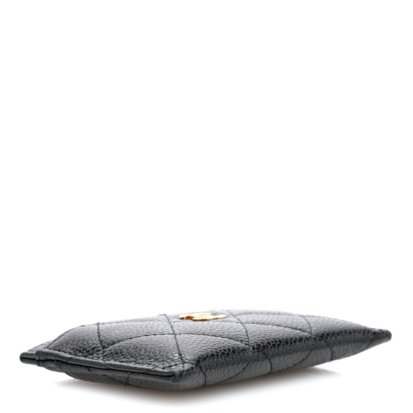 Caviar Quilted Card Holder Black