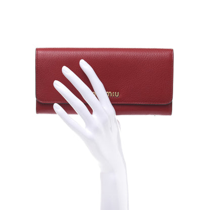 Miu Miu Goatskin Continental Flap Wallet Rubino 2 of 10