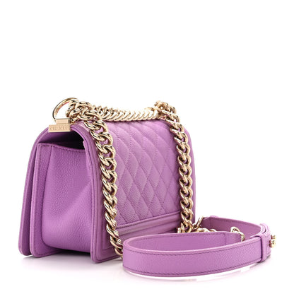 Chanel Caviar Quilted Small Boy Flap Purple 3 of 11