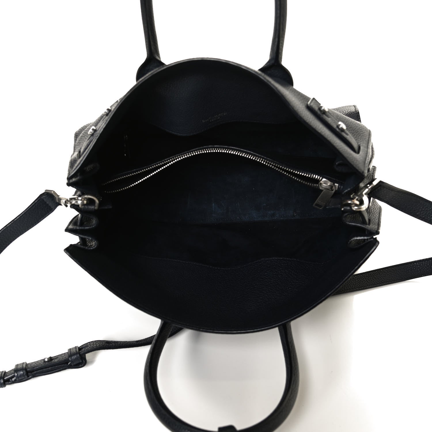 Saint Laurent Grained Calfskin Small Supple Sac De Jour Navy 4 of 13