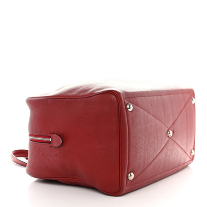 Hermes Taurillon Clemence Victoria II 43 Travel Rouge H 3 of 9