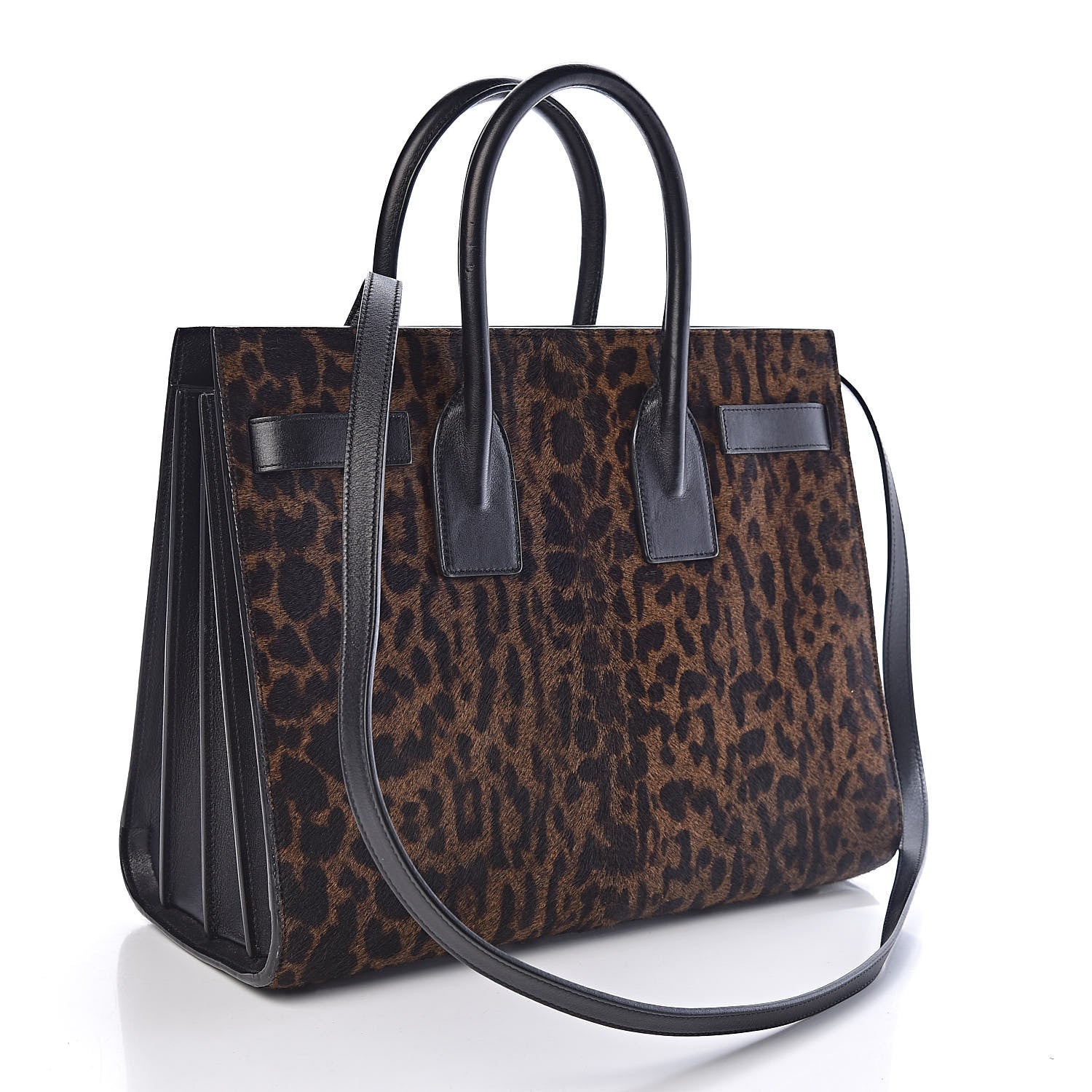 Saint Laurent Calf Hair Leopard Print Small Sac De Jour Black 3 of 11