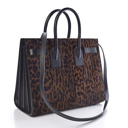 Saint Laurent Calf Hair Leopard Print Small Sac De Jour Black 3 of 11