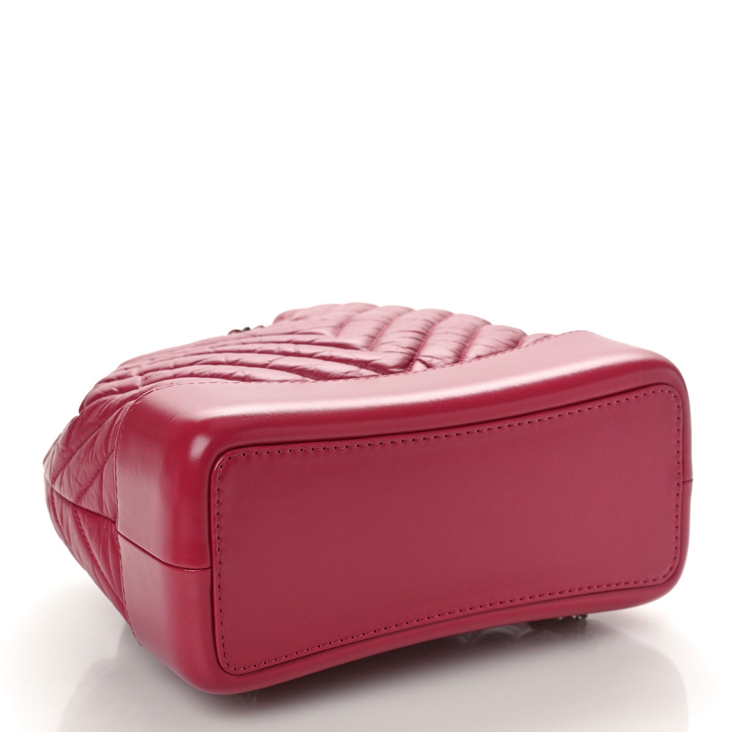 Aged Calfskin Chevron Quilted Small Gabrielle Backpack Dark Pink