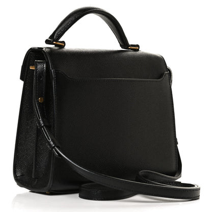 Saint Laurent Grain de Poudre Mini Classic Monogram Cassandra Top Handle Black Rouge Legion 3 of 12