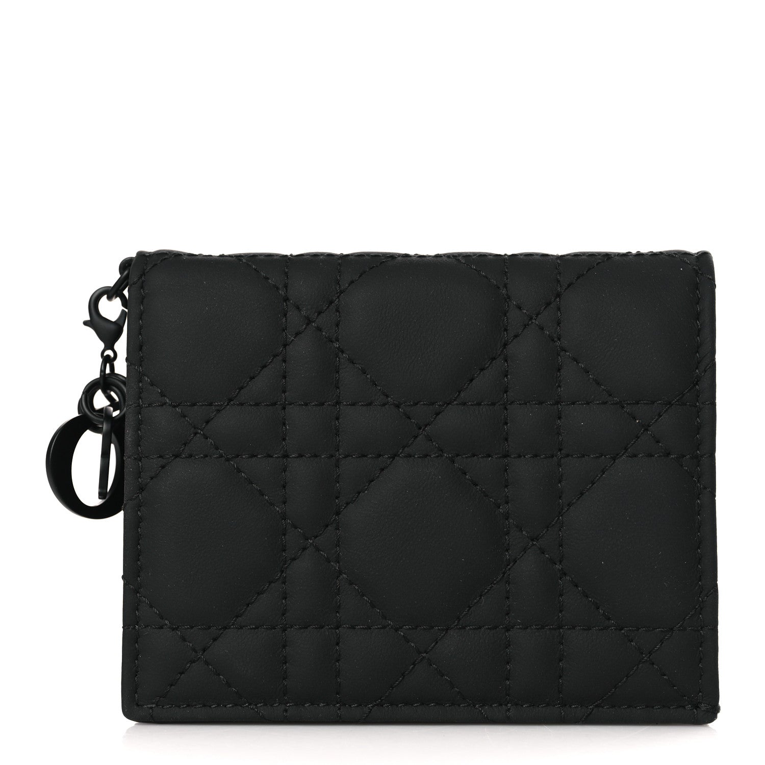 Christian Dior Calfskin Cannage Mini Lady Dior Wallet Black 1 of 8