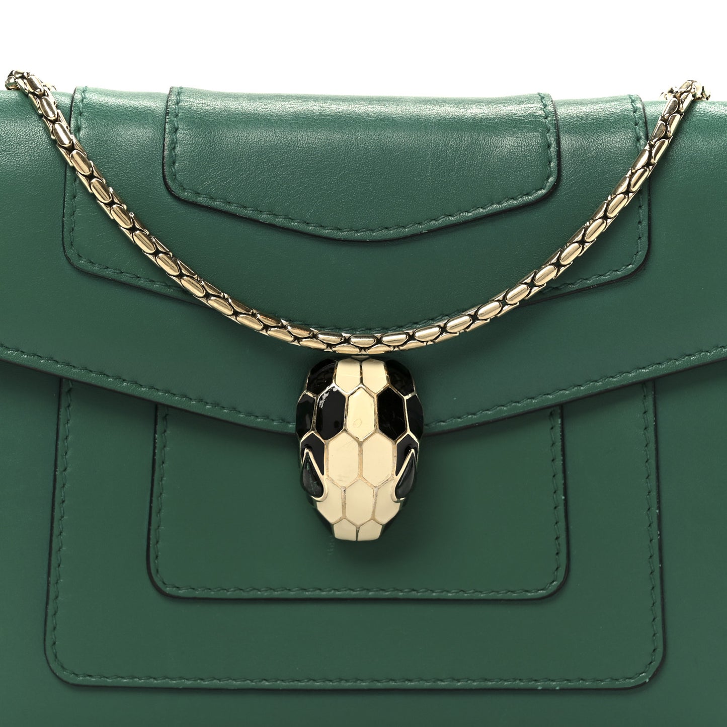 Calfskin Small Serpenti Forever Snake Strap Crossbody Bag Emerald Green