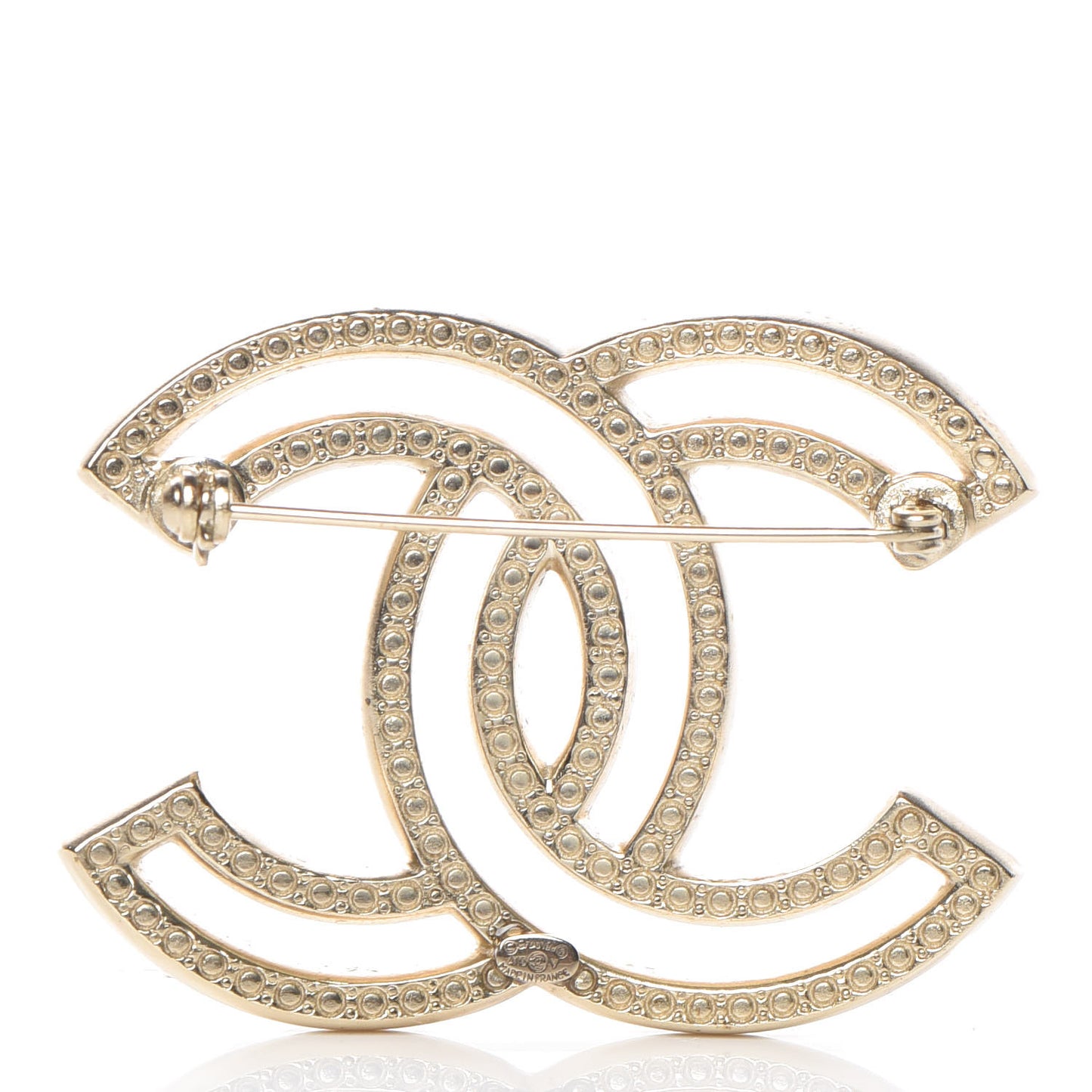 Crystal CC Brooch Light Gold