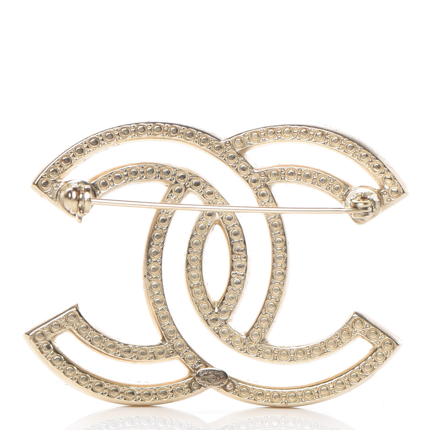 Chanel Crystal CC Brooch Light Gold 3 of 4