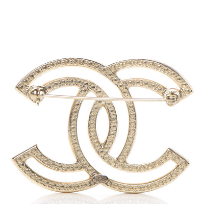 Chanel Crystal CC Brooch Light Gold 3 of 4