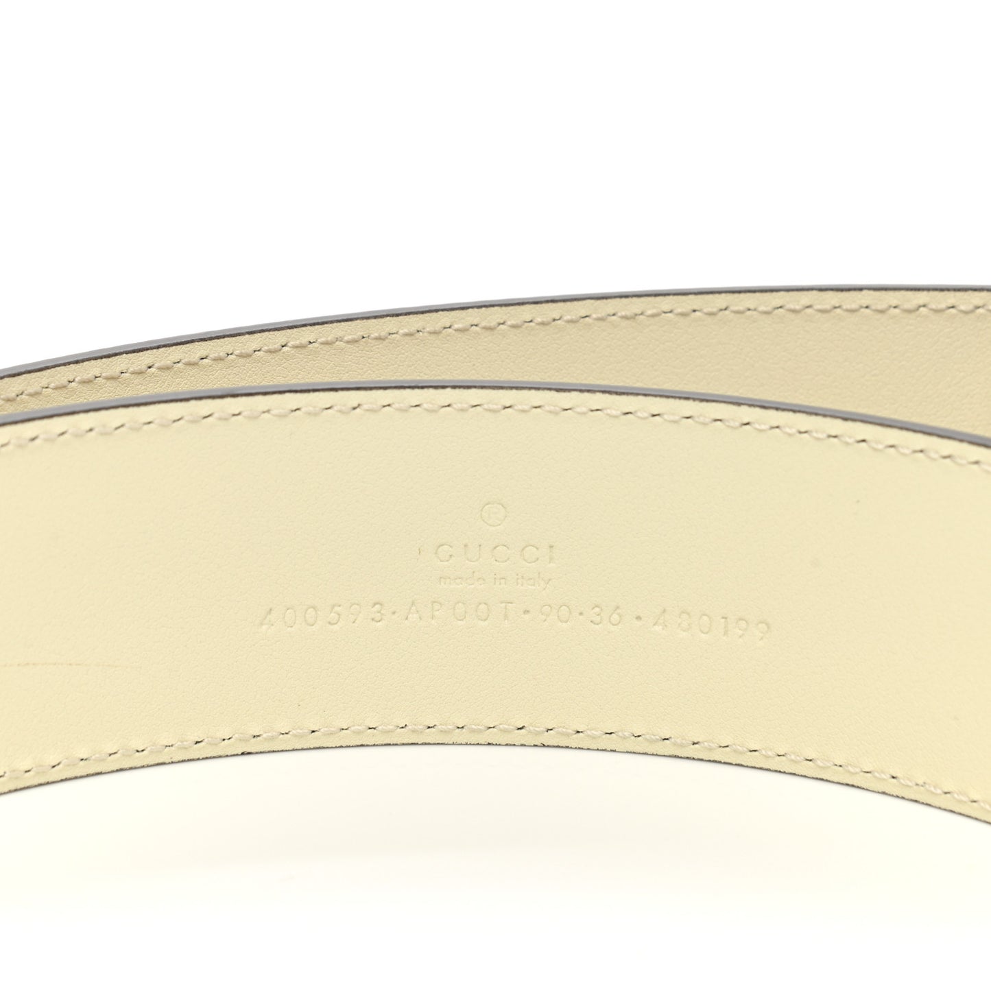 Calfskin Double G 40mm Belt 90 36 Mystic White