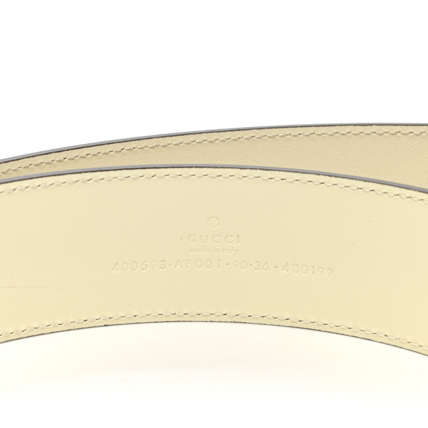 Gucci Calfskin Double G 40mm Belt 90 36 Mystic White 3 of 6