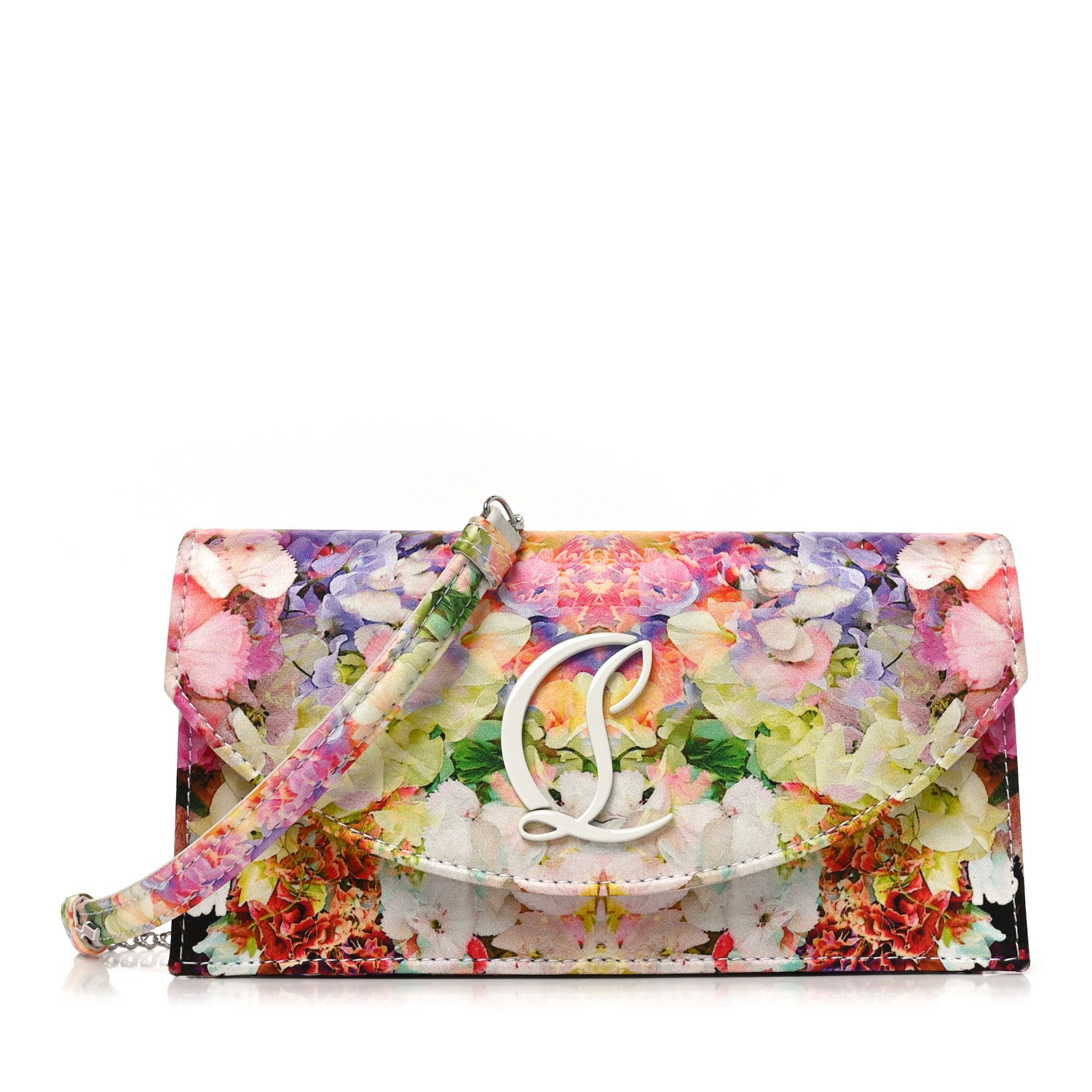 Christian Louboutin Crepe Satin Blooming Loubi54 Crossbody Clutch Multicolor 1 of 9
