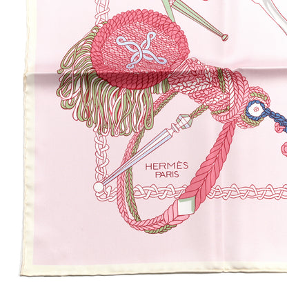 Hermes Silk Le Timbalier Scarf 90 Rose Pale Vert Amande 2 of 5