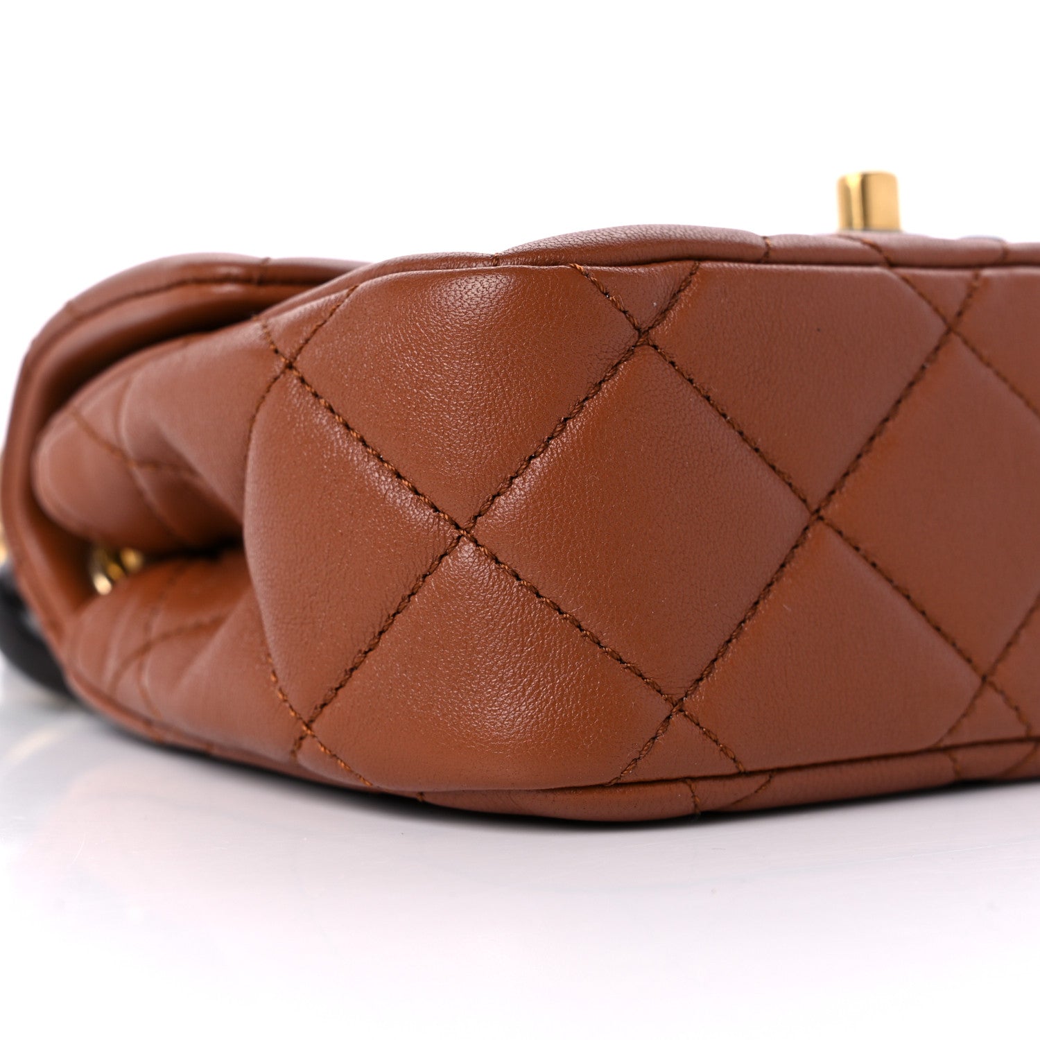 Chanel Lambskin Wenge Quilted Mini Fashion Wood Square Flap Light