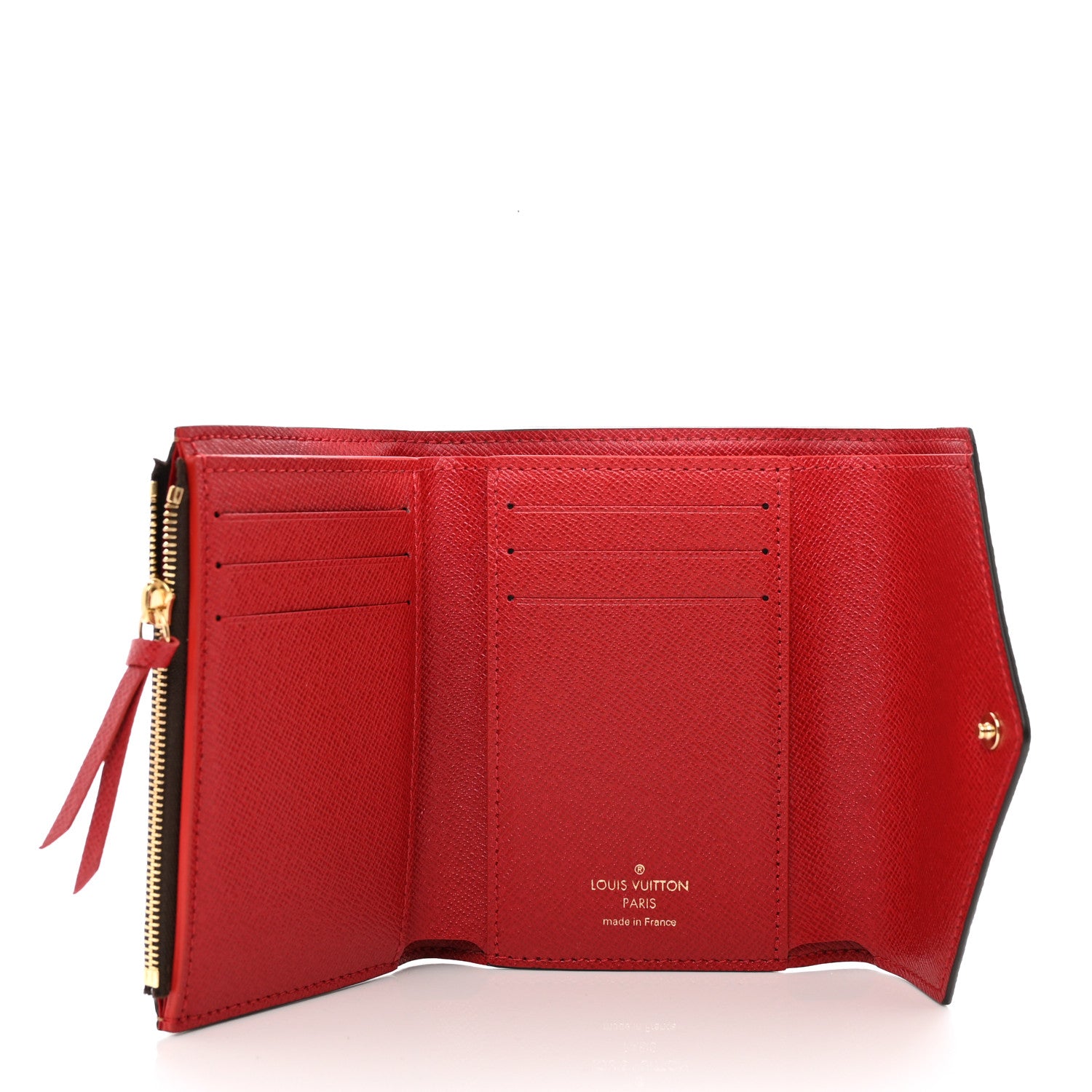 Louis Vuitton Damier Ebene Victorine Wallet Red 6 of 7