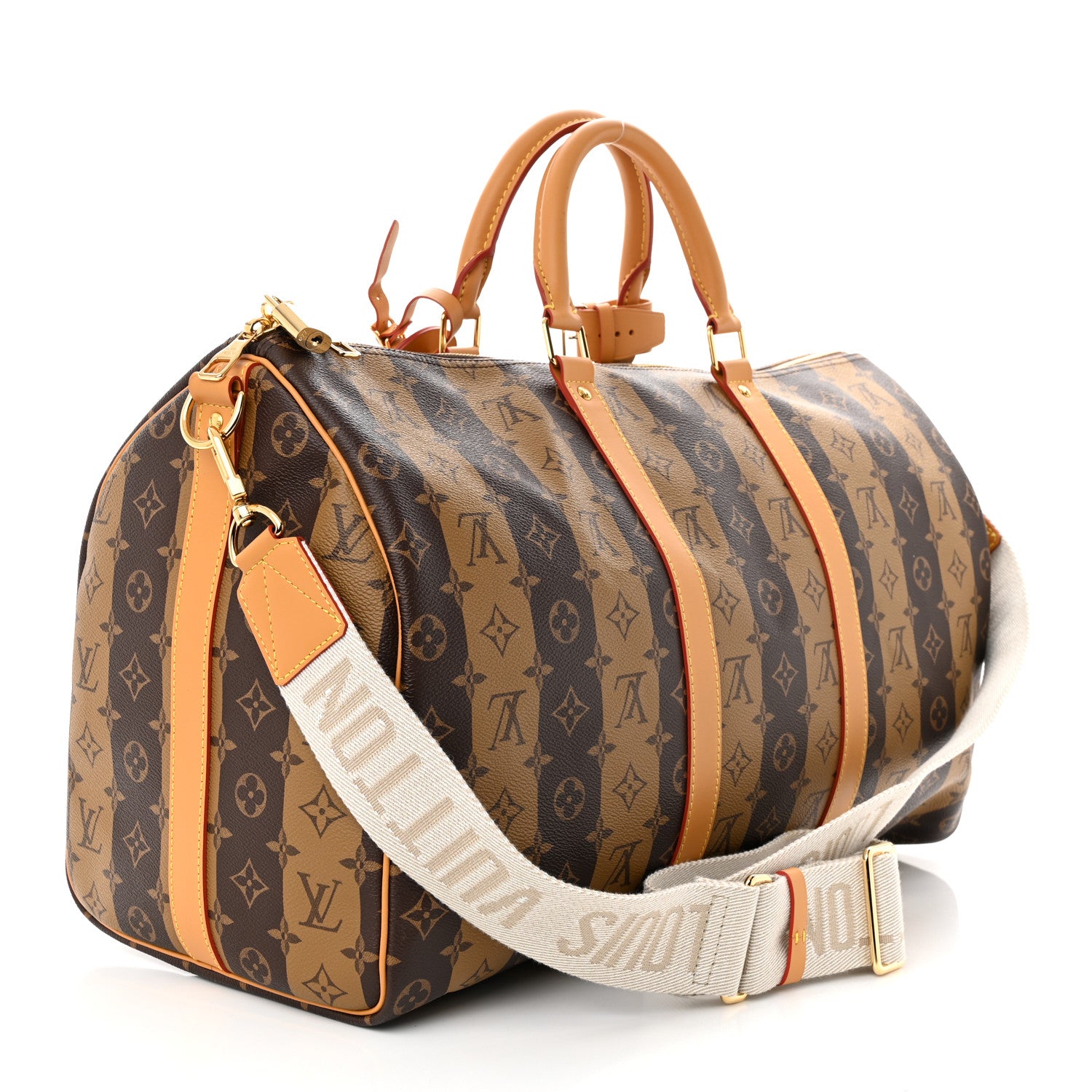 Louis Vuitton X NIGO Reverse Monogram Stripe Keepall Bandouliere 50 Brown 3 of 9