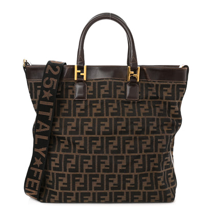 Fendi Zucca Top Handle Tote Tobacco 1 of 11