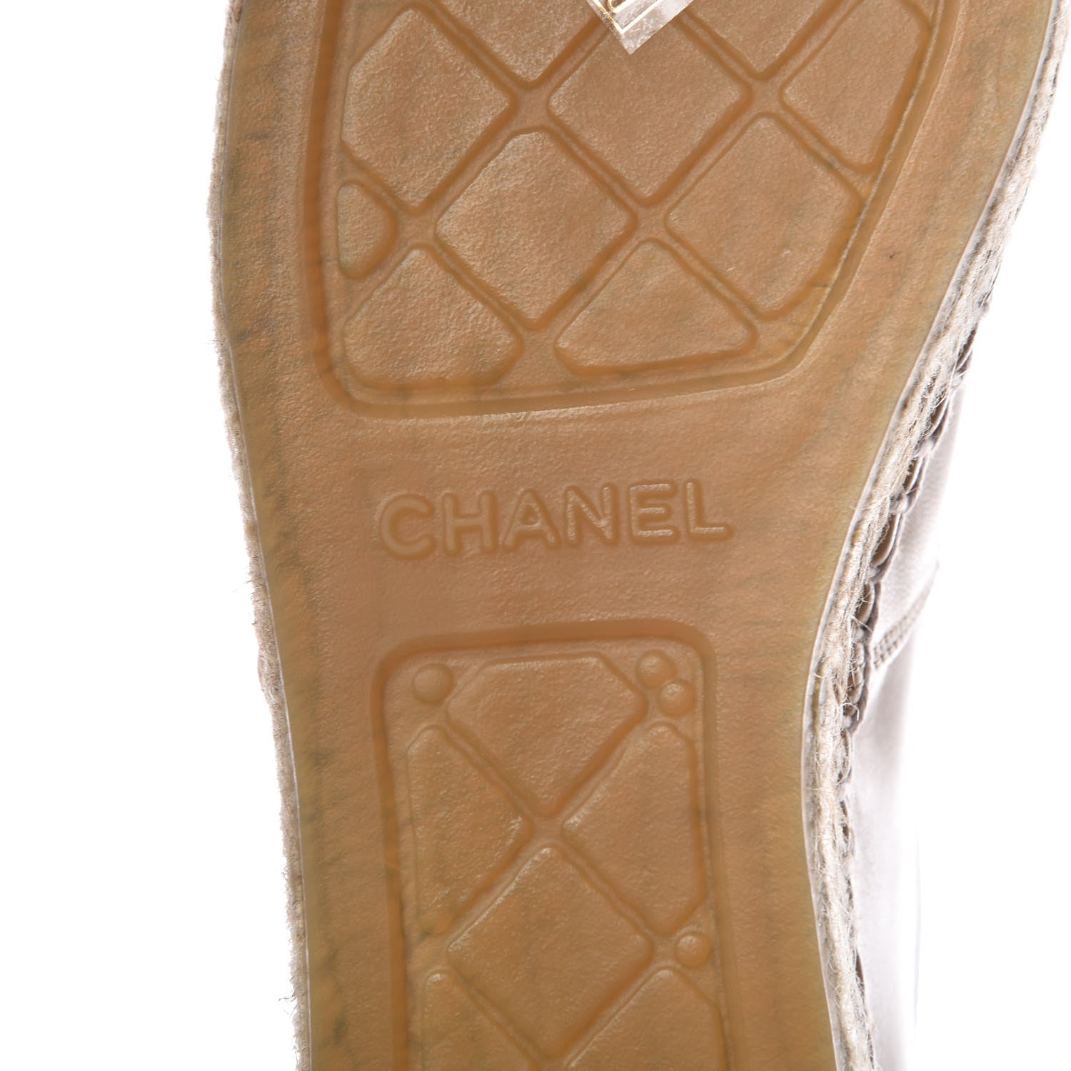 Chanel Lambskin CC Espadrilles 39 Beige Black 6 of 10