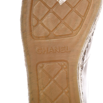 Chanel Lambskin CC Espadrilles 39 Beige Black 6 of 10