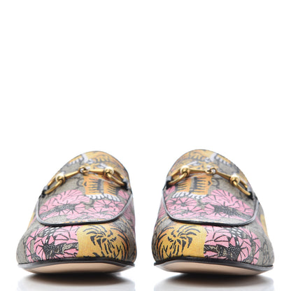 Gucci GG Supreme Monogram Bengal Womens Princetown Slippers 36.5 Beige Crop Pink 2 of 11
