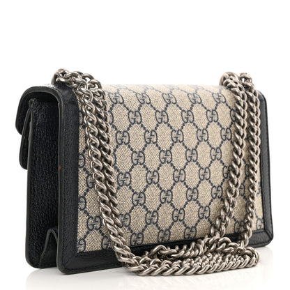 Gucci GG Supreme Monogram Textured Dollar Calfskin Small Rectangular Dionysus Shoulder Bag Beige Blue 3 of 12