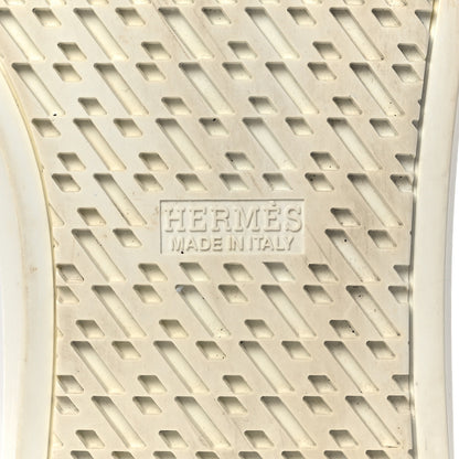 Hermes Lambskin Mens Lace Up Sneakers 41 White 6 of 12
