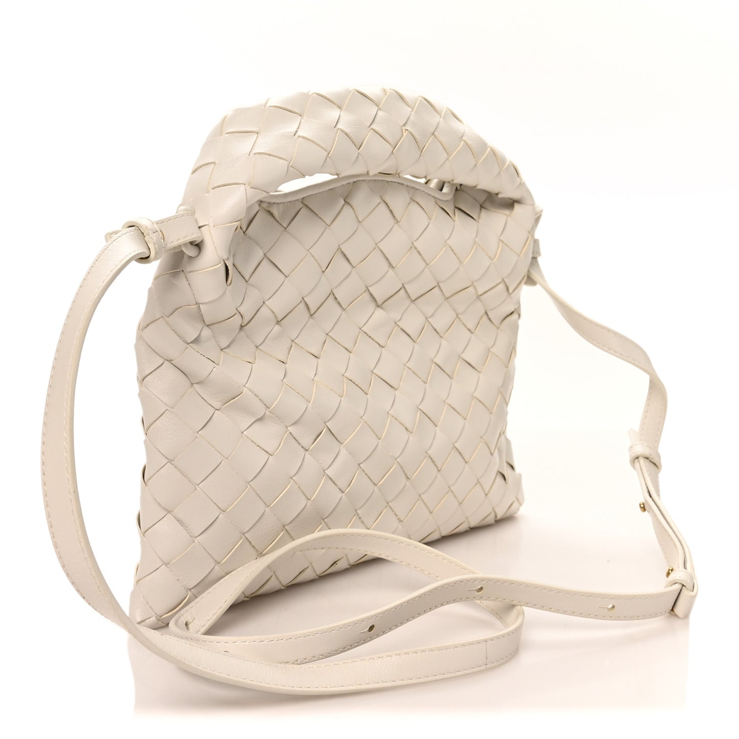 Calfskin Intrecciato Mini Hop White