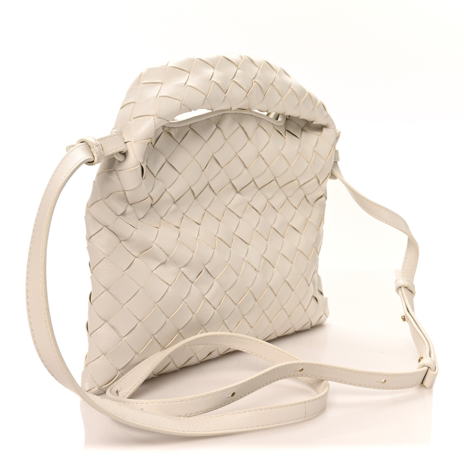 Bottega Veneta Calfskin Intrecciato Mini Hop White 3 of 10