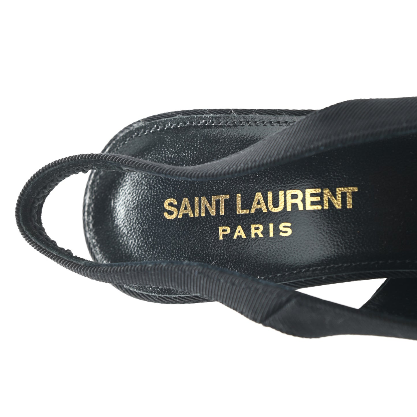 Grosgrain St. Sulpice Chain Buckle Slingback Pumps 37 Black